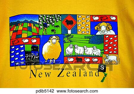 Stock Image - picture, New Zealand, object, thing, article, sheep. Fotosearch