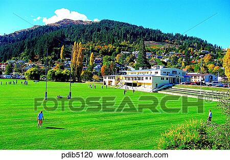 Stock Image - rugby ground, building, rugby, New Zealand, day, rugby ground, architecture. Fotosearch