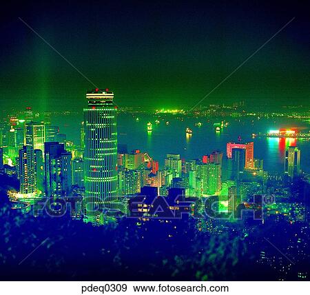 Stock Photo - sightseeing, tourism, Southern Asia, neon, Taiwan, Eastern Asia, night. Fotosearch