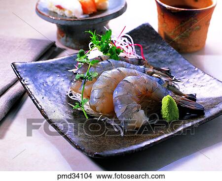 Picture - clam, shrimp, fresh shrimp, fresh shrimp, dish, food. Fotosearch