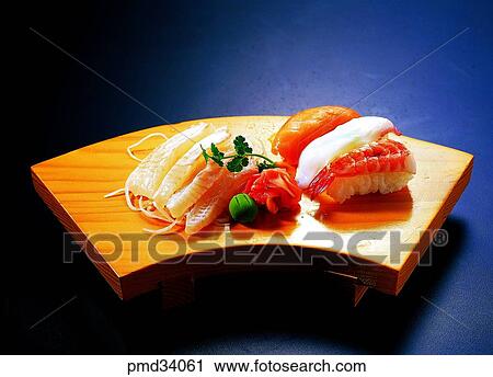 Stock Image - fish callifornia roll, raw fish, sushi, dish, food, food. Fotosearch