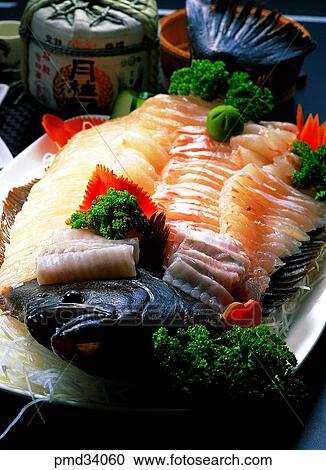 Stock Image - food, all raw fish, food, dish, raw fish, all raw fish. Fotosearch