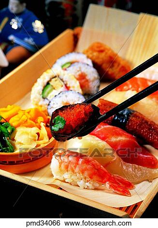 Stock Photograph - food, fish callifornia roll, food, dish, sushi, all raw fish callifornia roll set. Fotosearch
