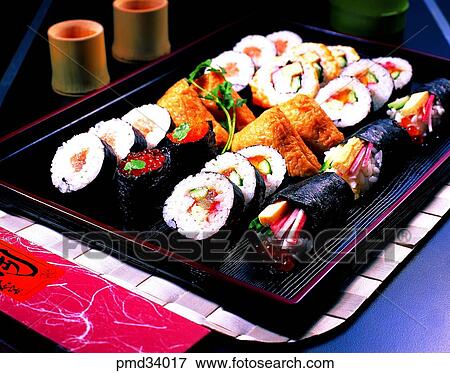 Stock Photo - gimbap, rice with a seaweed, callifornia roll with a seaweed, callifornia roll with a seaweed set, all gimbap, rice with a seaweed, all callifornia roll. Fotosearch