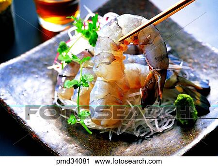 Stock Image - lobster, shrimp, fresh shrimp, fresh, fresh shrimp, Japanese food. Fotosearch
