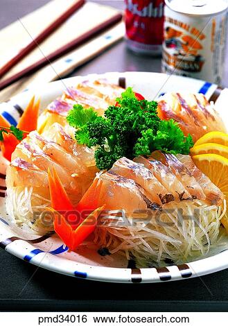 Stock Photograph - raw fish, dish, food, mya arenaria oonogai, U-ruk, mya arenaria oonogai raw fish. Fotosearch