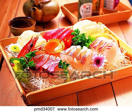 Stock Photo - raw fish2, all raw fish, Japanese food, fresh, raw fish, all raw fish. Fotosearch