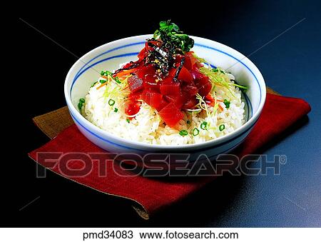 Stock Image - rice capped, kinds of rice capped, dupbap, rice, dish, food. Fotosearch