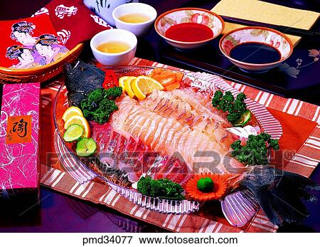 Stock Photo - saysauce, soy, delicious, all raw fish, all raw fish, raw fish. Fotosearch