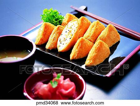 soup, dish, food, fried bean curd, callifornia roll with a fried bean curd, food View Large Photo Image Stock Photo - soup, dish, food, fried bean curd, callifornia roll with a fried bean curd, food. Fotosearch