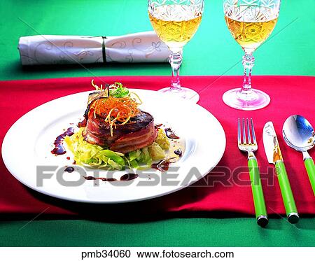 knife, napkin, rolled bacon steak, bacon steak, western dish, western food View Large Photo Image Stock Image - knife, napkin, rolled bacon steak, bacon steak, western dish, western food. Fotosearch