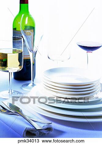 vessel, glass, knife, napkin, desert, wine bottle View Large Photo Image Stock Image - vessel, glass, knife, napkin, desert, wine bottle. Fotosearch