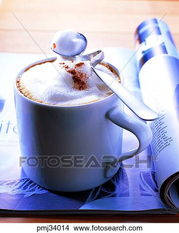 bubble, froth, cinnamon flour, desert, mug cup, spoon View Large Photo Image Picture - bubble, froth, cinnamon flour, desert, mug cup, spoon. Fotosearch