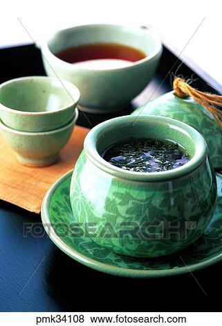 green tea, green tea, tea cup, tea cup set, indoor, drink View Large Photo Image Stock Photo - green tea, green tea, tea cup, tea cup set, indoor, drink. Fotosearch