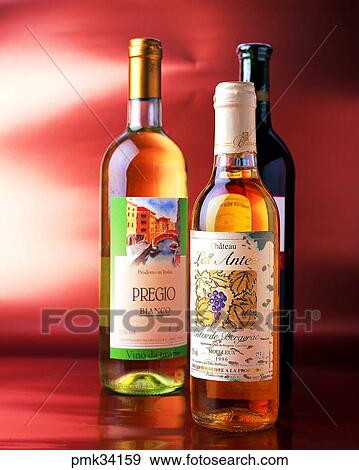 Stock Photo - white wine, drink, wine, liquor, drink bottle, wine bottle. Fotosearch