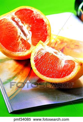 Stock Photography - fruit, desert, indoor, grapefruit, still life, inanimate objects. Fotosearch