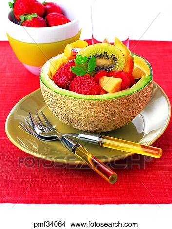 fruit, desert, strawberry, melon, indoor, several View Large Photo Image Picture - fruit, desert, strawberry, melon, indoor, several. Fotosearch