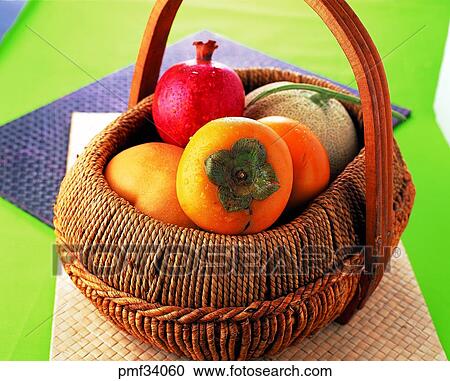 persimmon, fruit, fruit basket, sweet persimmon, melon, melon View Large Photo Image Stock Image - persimmon, fruit, fruit basket, sweet persimmon, melon, melon. Fotosearch