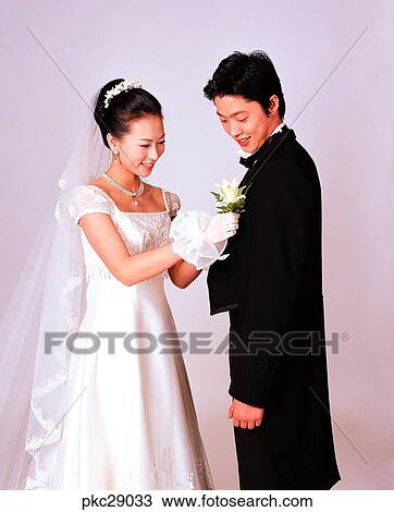 Stock Image - marriage, man and woman, men and women, male and female, warm-hearted, Oriental, two people. Fotosearch