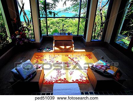 Stock Photo - Guam, leaf, resort, bath room, indoor, bath room. Fotosearch