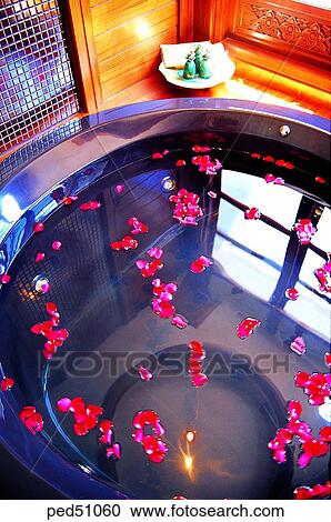 Stock Image - leaf, bath room, reflection, indoor, bath room. Fotosearch