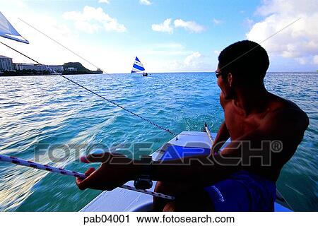 Stock Image - sightseeing, tourism, Guam, men, male, day. Fotosearch