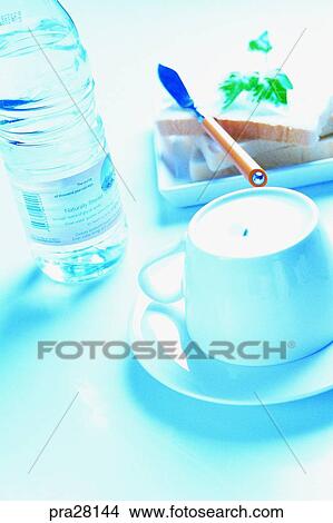 lifestyle, cup, water, morning, bread View Large Photo Image Picture - lifestyle, cup, water, morning, bread. Fotosearch