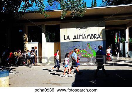 Stock Photograph - sightseer, tourist, visitor, tourist spot, sightseeing resort, Granada, day. Fotosearch
