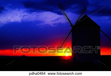 Picture - night, Spain, silhouette, outdoor, outdoors, outside. Fotosearch