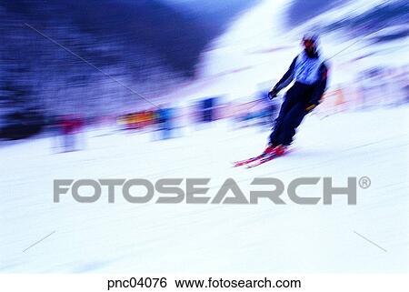 Stock Photograph - day, snow, adventure, person, persons, skiing, ski. Fotosearch
