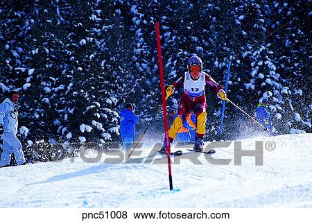 Stock Photo - winter, sports, sport, day, snow, Oriental, Orientals. Fotosearch