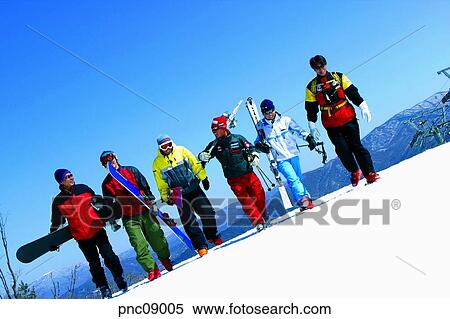 winter, winter sports, snow, Oriental people, leisure, leports, adventure View Large Photo Image Stock Photography - winter, winter sports, snow, Oriental people, leisure, leports, adventure. Fotosearch