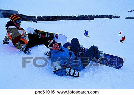 Stock Photograph - winter, sports, sport, day, snow, two persons, leisure. Fotosearch