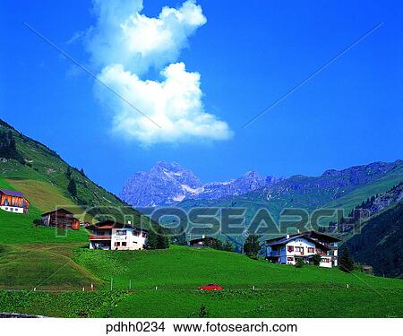 Picture - building, architecture, structure, day, detached house, independent house, villa. Fotosearch