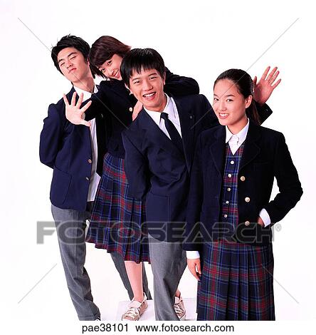 Stock Image - student, students, school boy, boy student, school girl, girl student, young boys. Fotosearch