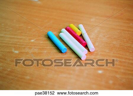 Stock Image - chork, color chork, lecture, class, classes, education instrument, education instruments. Fotosearch