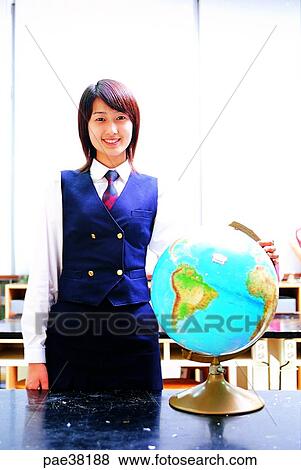 student, students, school girl, girl student, globe, globe ball, ball View Large Photo Image Stock Photo - student, students, school girl, girl student, globe, globe ball, ball. Fotosearch