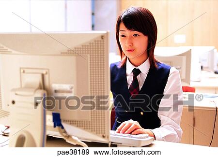 student, students, school girl, girl student, computer, computers, young View Large Photo Image Stock Photo - student, students, school girl, girl student, computer, computers, young. Fotosearch
