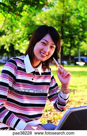 student, students, school girl, girl student, ballpoint pen, notebook, computer View Large Photo Image Stock Photo - student, students, school girl, girl student, ballpoint pen, notebook, computer. Fotosearch
