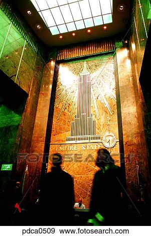 Stock Photo - indoor, New York, Empire State, buildings, Empire Statebuilding, interior, America. Fotosearch