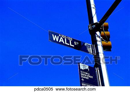 streetsign, New York, road sign, sign, Wall Street, road sign, America View Large Photo Image Stock Photography - streetsign, New York, road sign, sign, Wall Street, road sign, America. Fotosearch