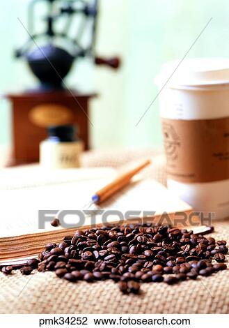 Stock Image - coffee beans, beans, coffee beans, coffee, still life, interior. Fotosearch