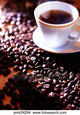 coffee, coffee cup, teacup, teacups, coffee beans, beans, beans View Large Photo Image Picture - coffee, coffee cup, teacup, teacups, coffee beans, beans, beans. Fotosearch