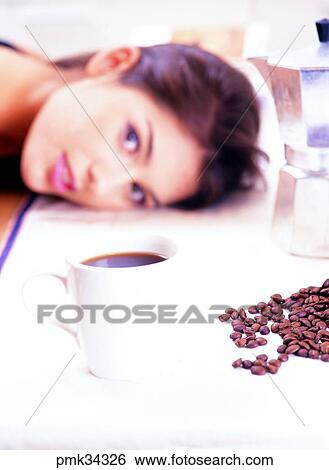 lifestyle, woman, female, coffee, cup, teacup, coffee bean View Large Photo Image Stock Photograph - lifestyle, woman, female, coffee, cup, teacup, coffee bean. Fotosearch