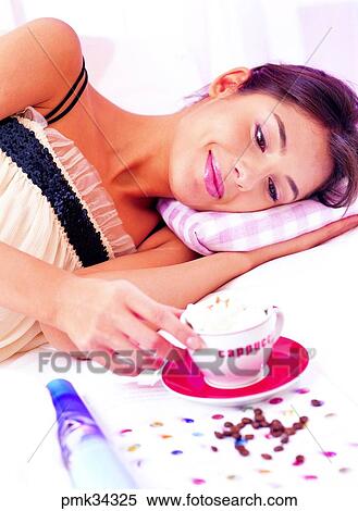 lifestyle, woman, female, coffee, cup, teacup, rest View Large Photo Image Stock Photography - lifestyle, woman, female, coffee, cup, teacup, rest. Fotosearch