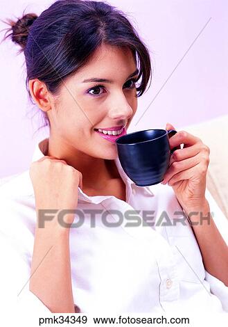 lifestyle, woman, female, cup, teacup, coffee, teatime View Large Photo Image Stock Photo - lifestyle, woman, female, cup, teacup, coffee, teatime. Fotosearch