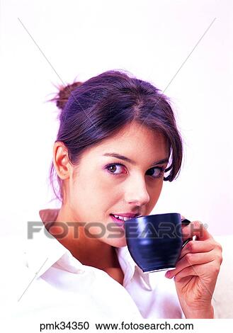 lifestyle, woman, female, sight line, view, cup, teacup View Large Photo Image Stock Image - lifestyle, woman, female, sight line, view, cup, teacup. Fotosearch