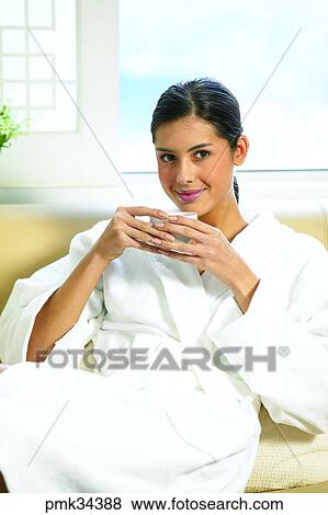 woman, female, gown, bath gown, beauty, teatime, coffee View Large Photo Image Stock Photo - woman, female, gown, bath gown, beauty, teatime, coffee. Fotosearch