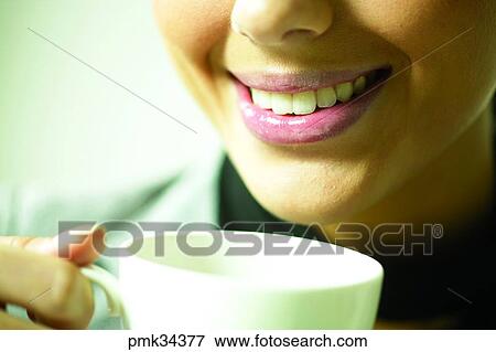 woman, female, lip, tooth, teeth, smile, cup View Large Photo Image Stock Photo - woman, female, lip, tooth, teeth, smile, cup. Fotosearch