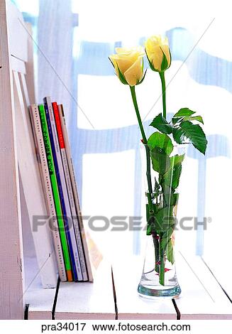 Stock Photo - flower, flowers, flower, vase, glass bottle, glass bottles, decoration. Fotosearch
